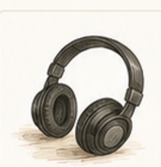 Illustrated podcast headphones